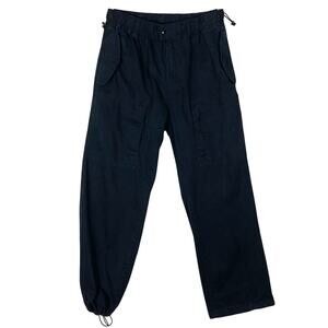 Nwot SUPREME Pants S Cargo Black Jogger Adjustable Logo Flap-Pockets Straight